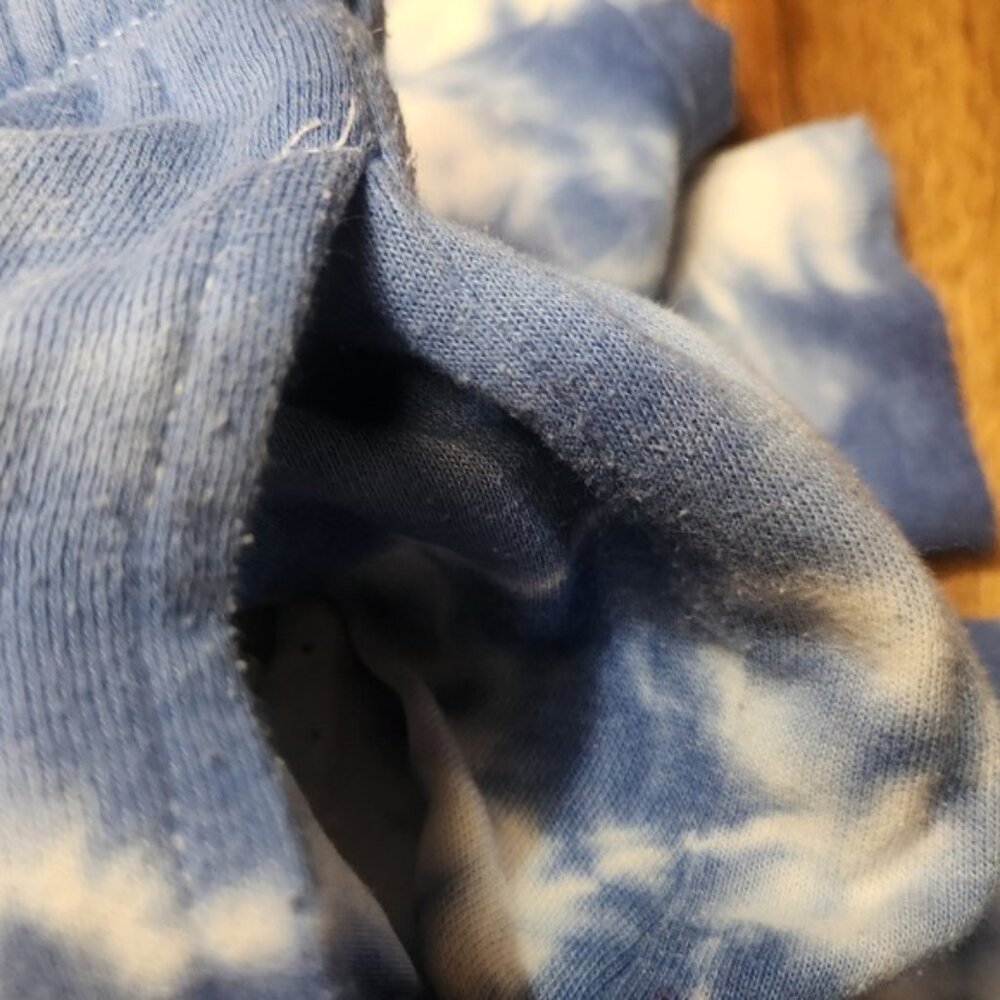 GARAGE Tie Dye Sweatshirt Jogger Pants Lounge Set Blue White P/S Cozy - Picture 7 of 7